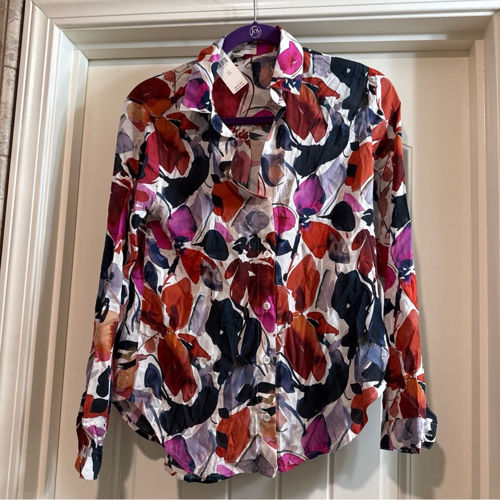 NWT Anthropologie Cloth & Stone Multicolor Floral Button Down Shirt
